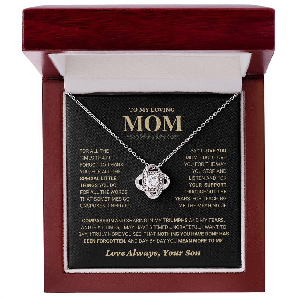 Mom Gift "You Mean More" Knot Necklace From Son