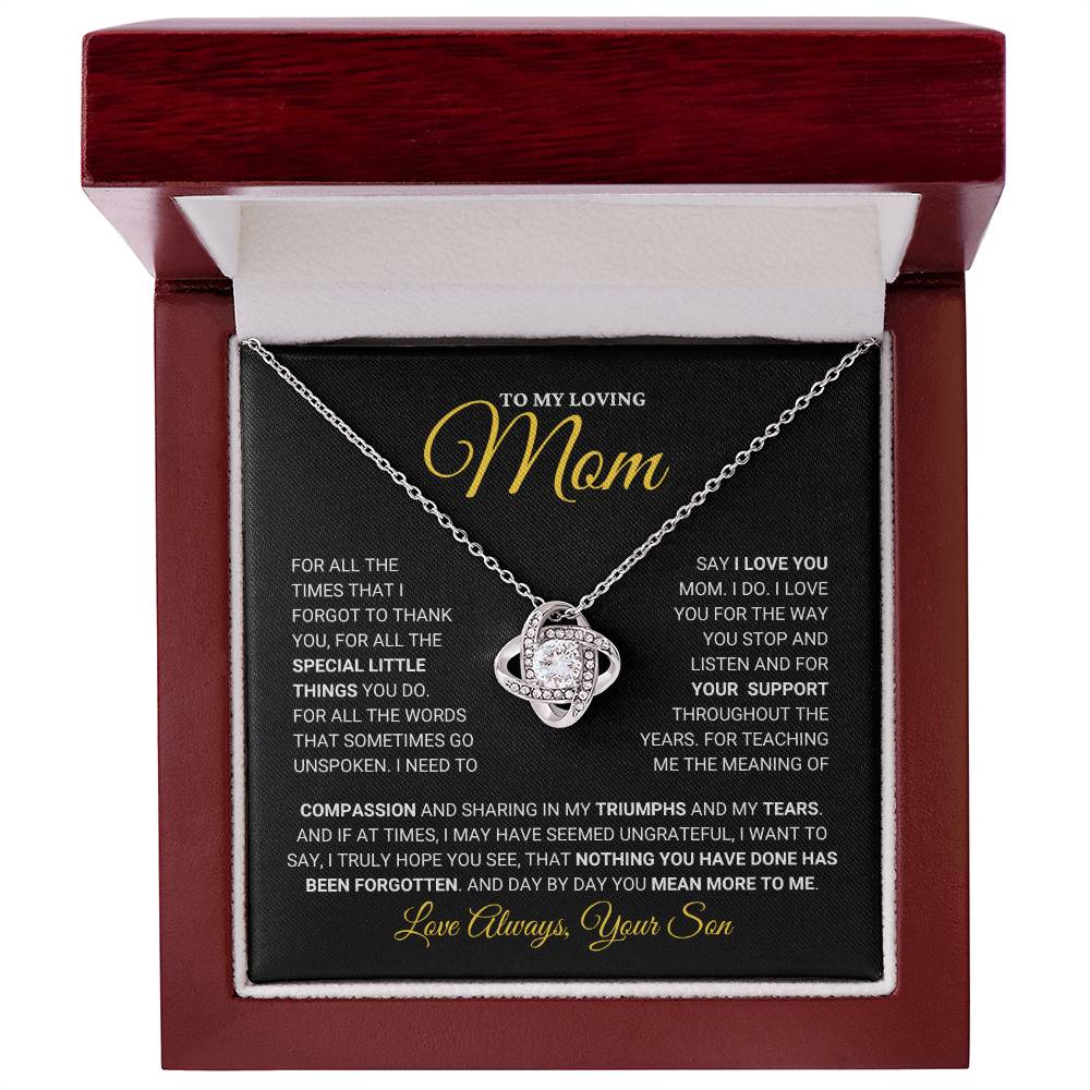 Mom Gift "You Mean More" Knot Necklace From Son