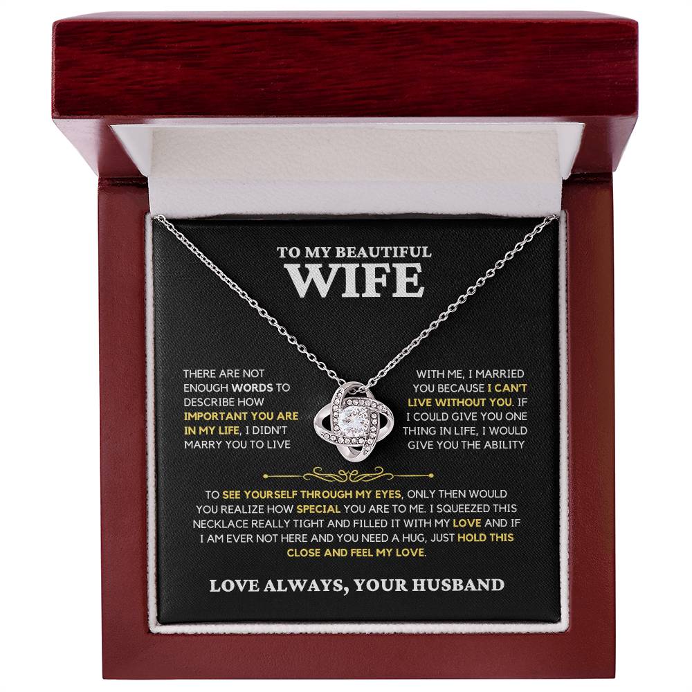 Wife Gift "Feel My Love" Knot Necklace From Husband