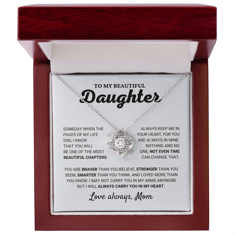 Daughter From Mom "Most Beautiful  Chapter" Necklace