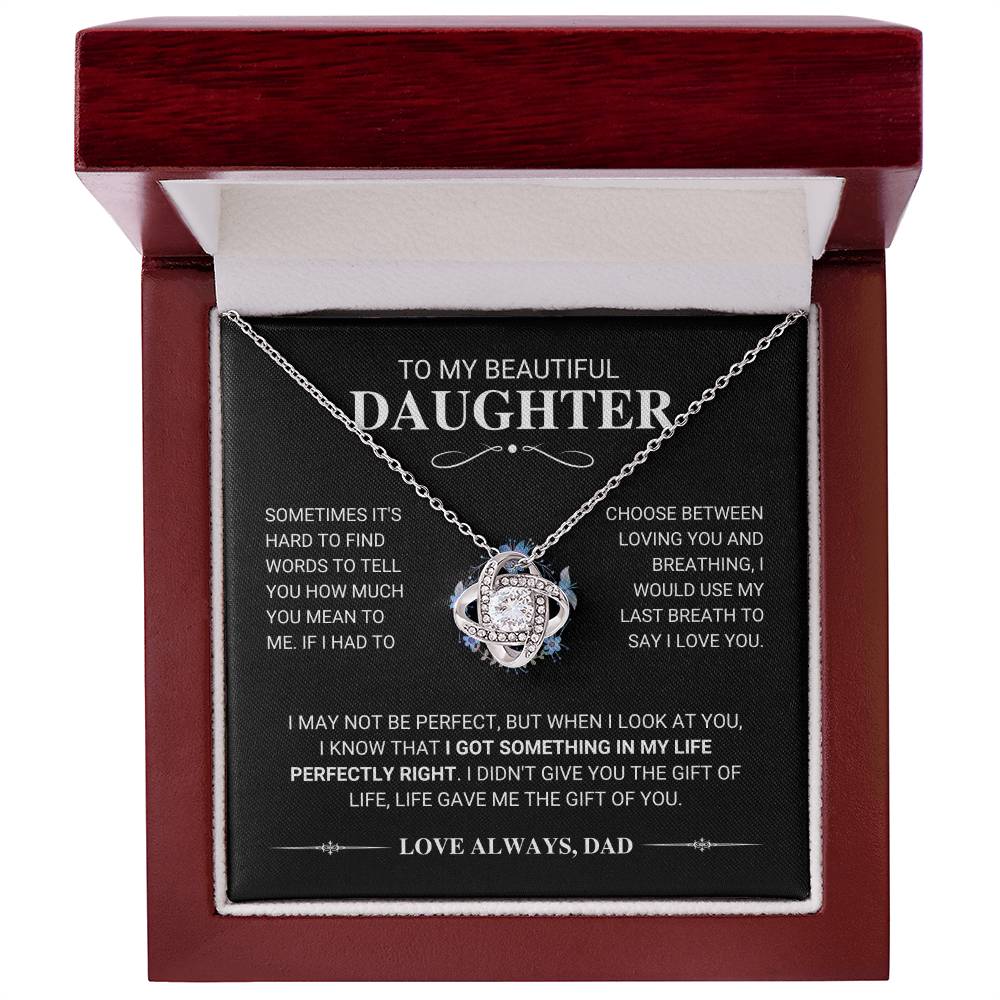 Daughter "My Last Breath" Knot Necklace Gift From Dad