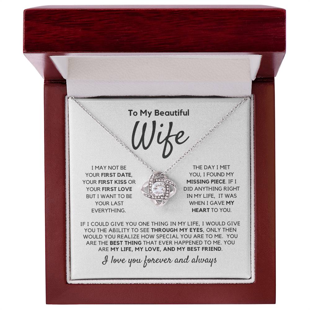 Wife Gift "My Missing Piece" Love Knot Necklace