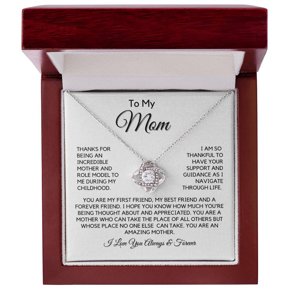 Mom "Forever Friend" Love Knot Necklace