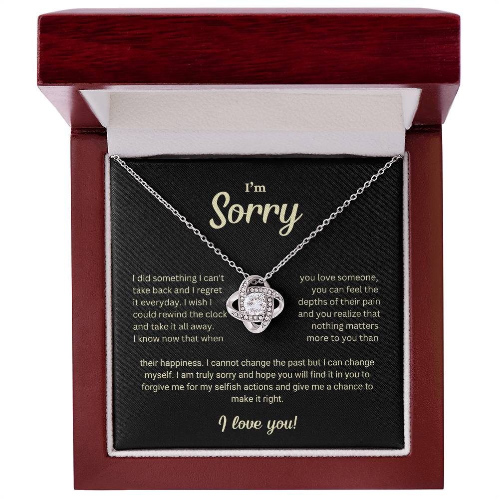 I'm Sorry Gift Love Knot Necklace