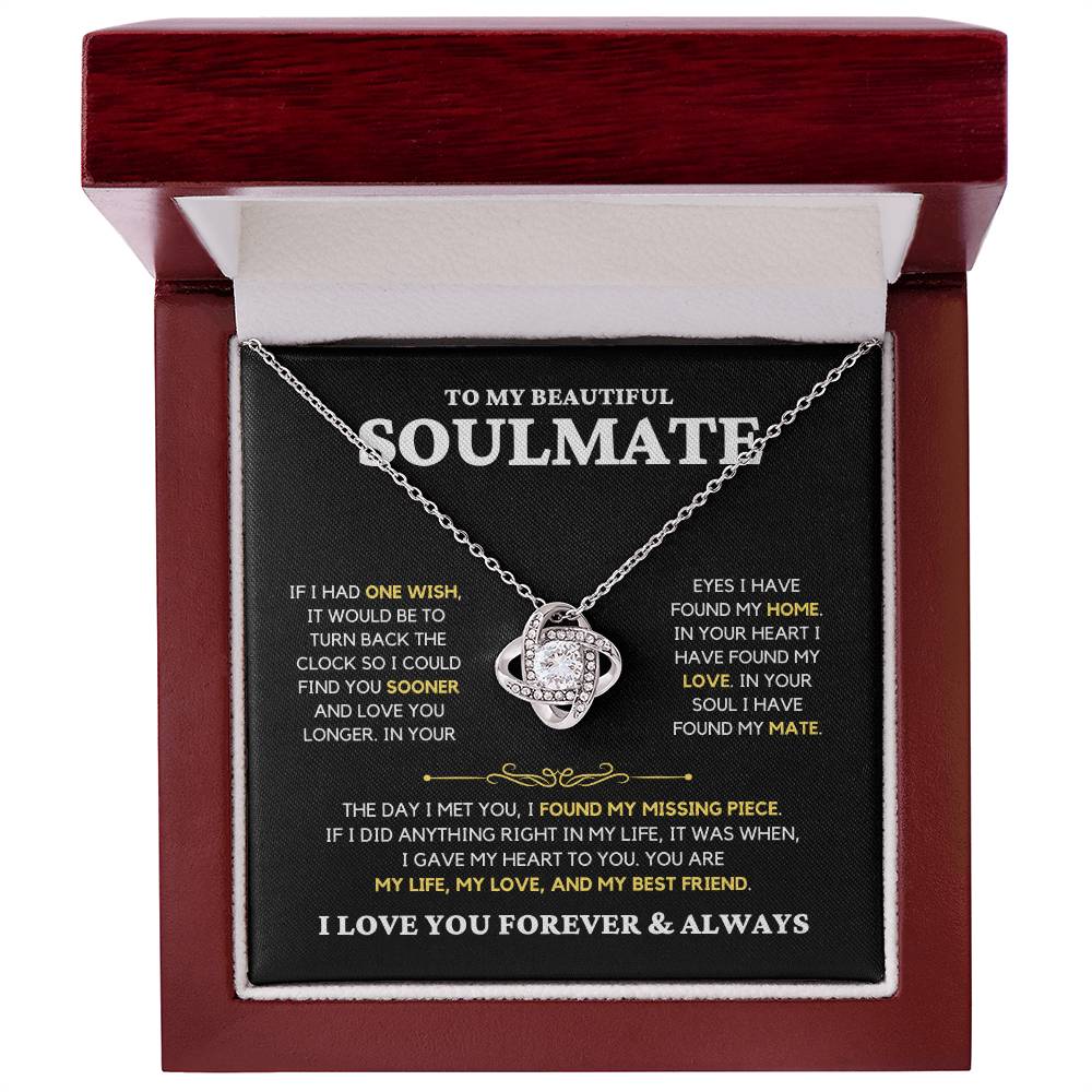 Soulmate Gift "My Missing Piece" Love Knot Necklace