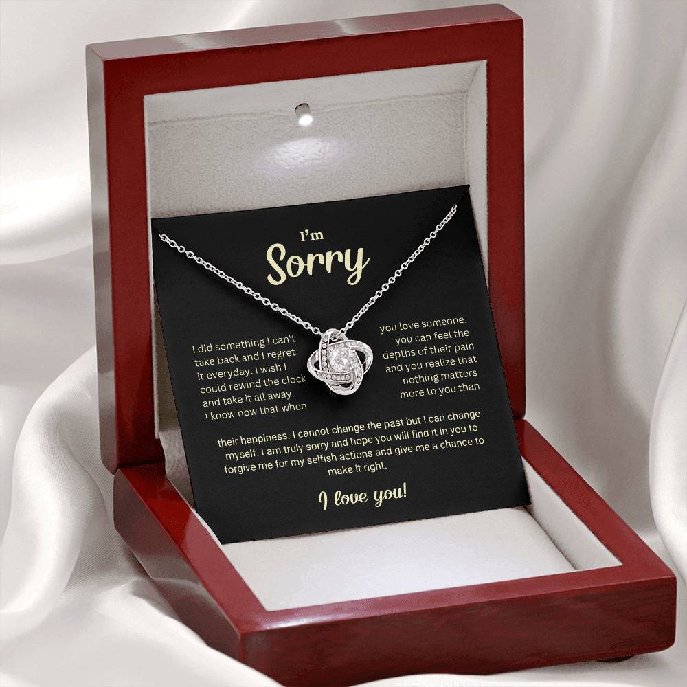 I'm Sorry Gift Love Knot Necklace