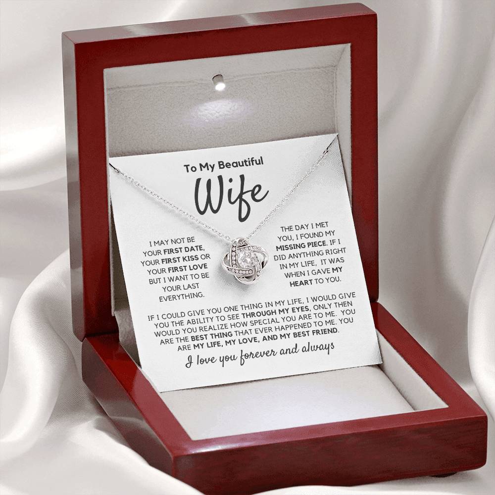 Wife Gift "My Missing Piece" Love Knot Necklace