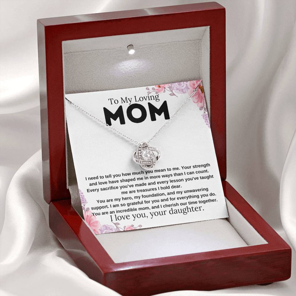 Mom Gift "You Are My Hero" Knot Necklace From Daughter