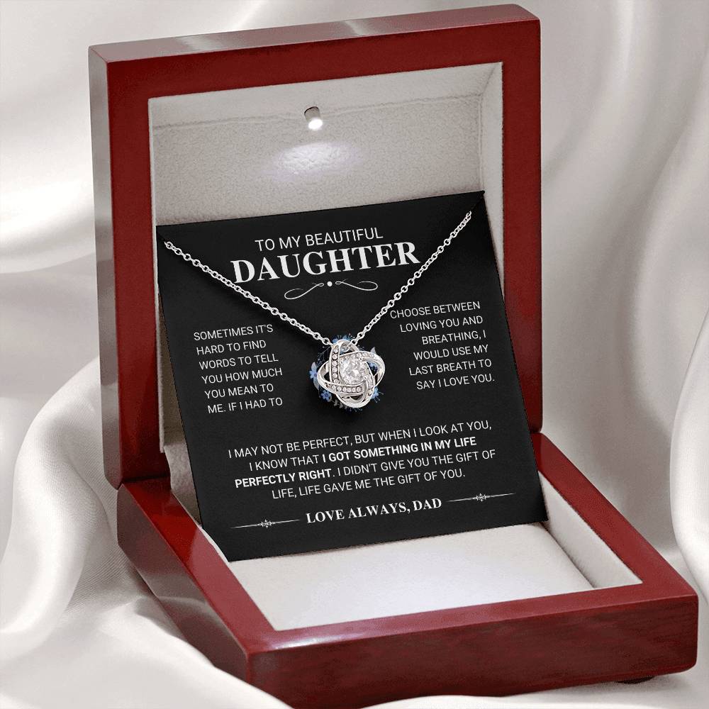 Daughter "My Last Breath" Knot Necklace Gift From Dad