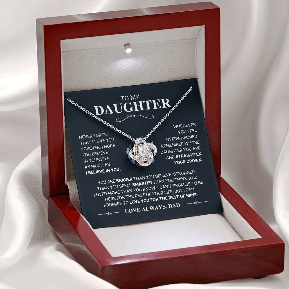 Daughter "My Promise" Knot Necklace From Dad