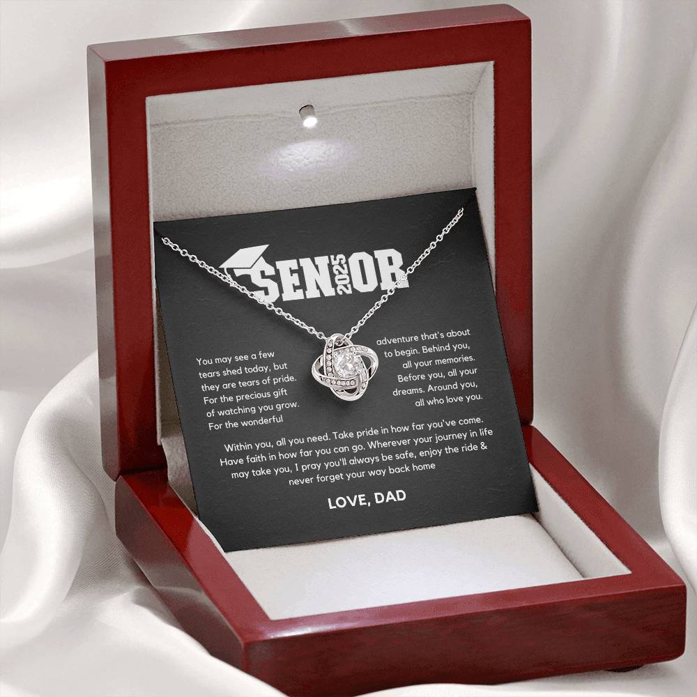 Senior Gift "Tears Of Pride" Love Knot Necklace From Dad