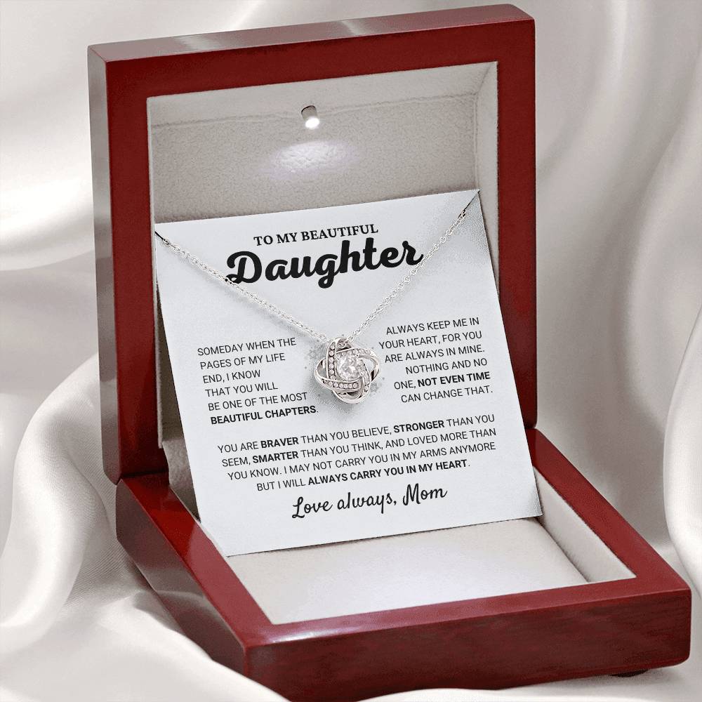 Daughter From Mom "Most Beautiful  Chapter" Necklace