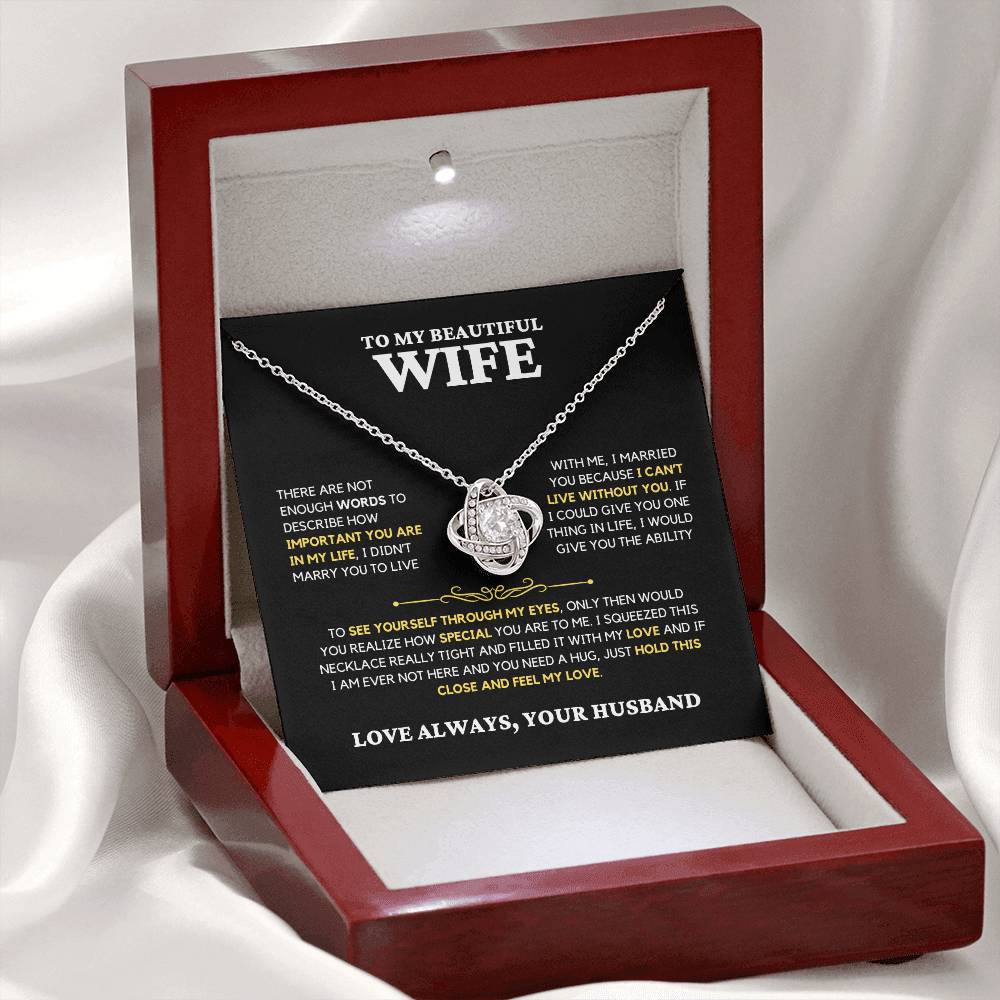 Wife Gift "Feel My Love" Knot Necklace From Husband