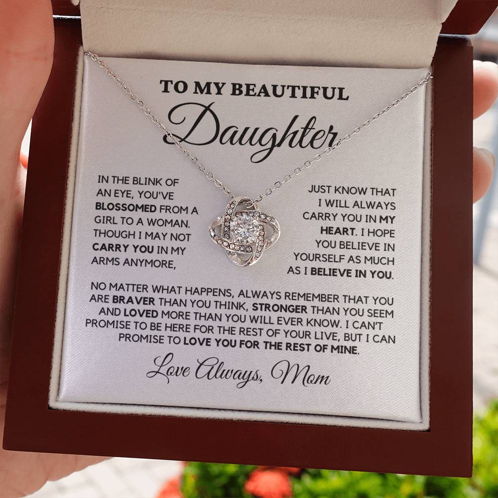 Beautiful Gift for Daughter From Mom "Loved More Than You Know" Necklace