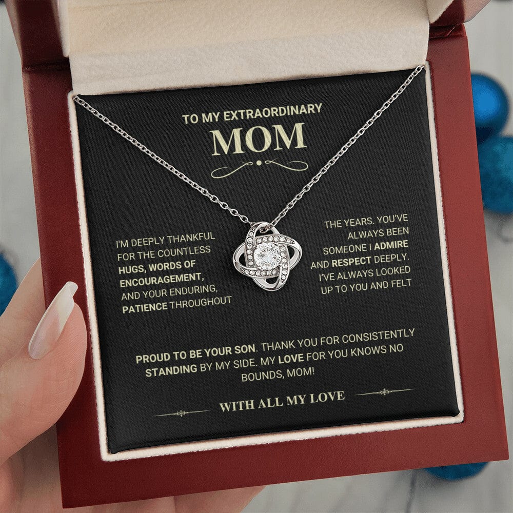 Mom Gift "Knows No Bounds" Love Knot Necklace