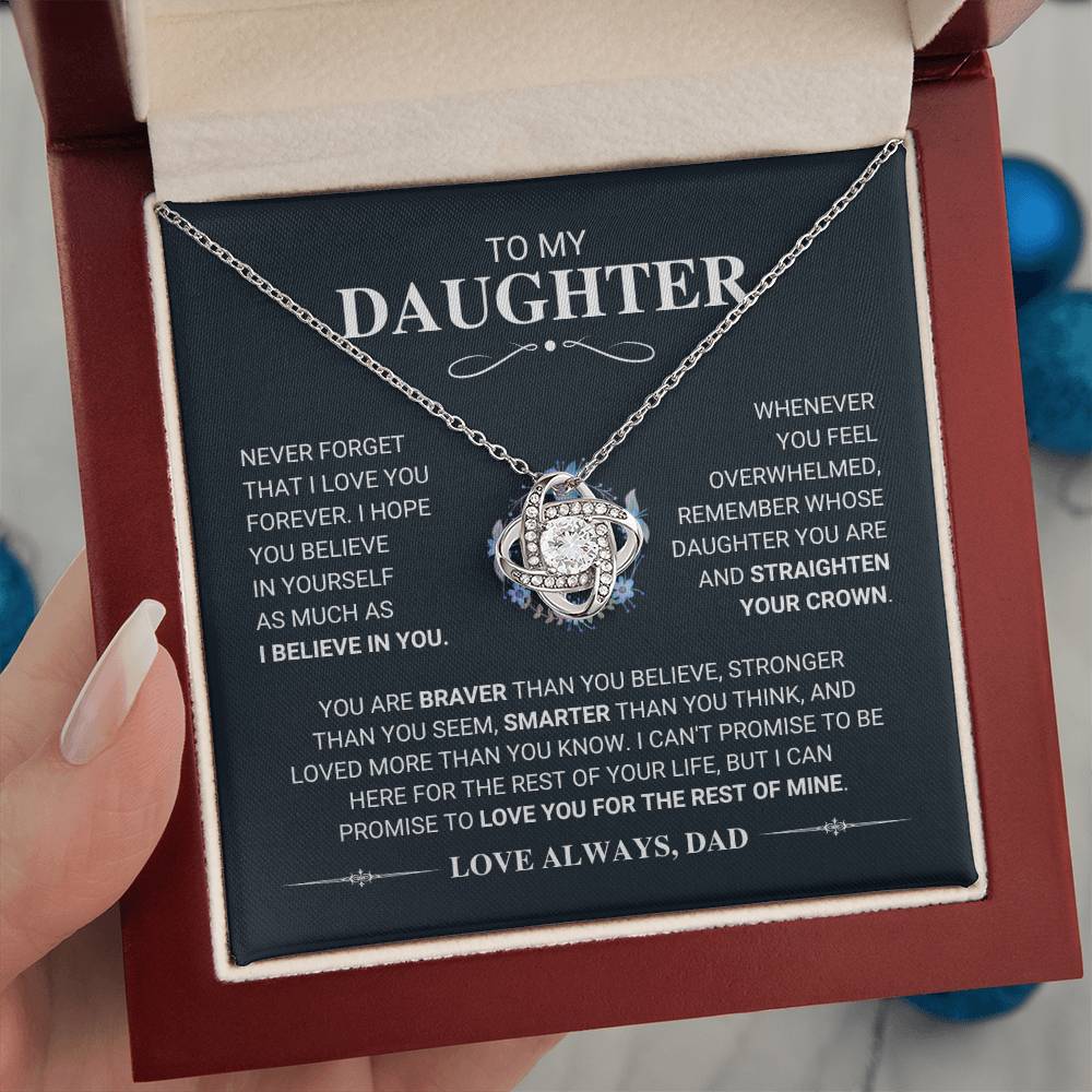 Daughter "My Promise" Knot Necklace From Dad