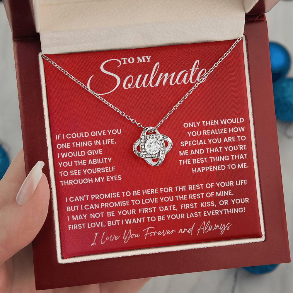 Soulmate Gift "Your Last Everything" Love Knot Necklace