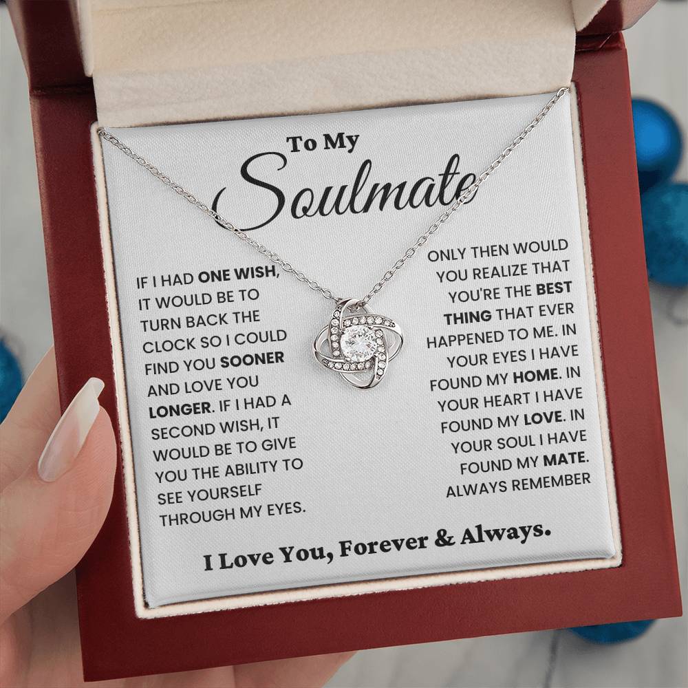 Soulmate Gift "Always Remember" Love Knot Necklace