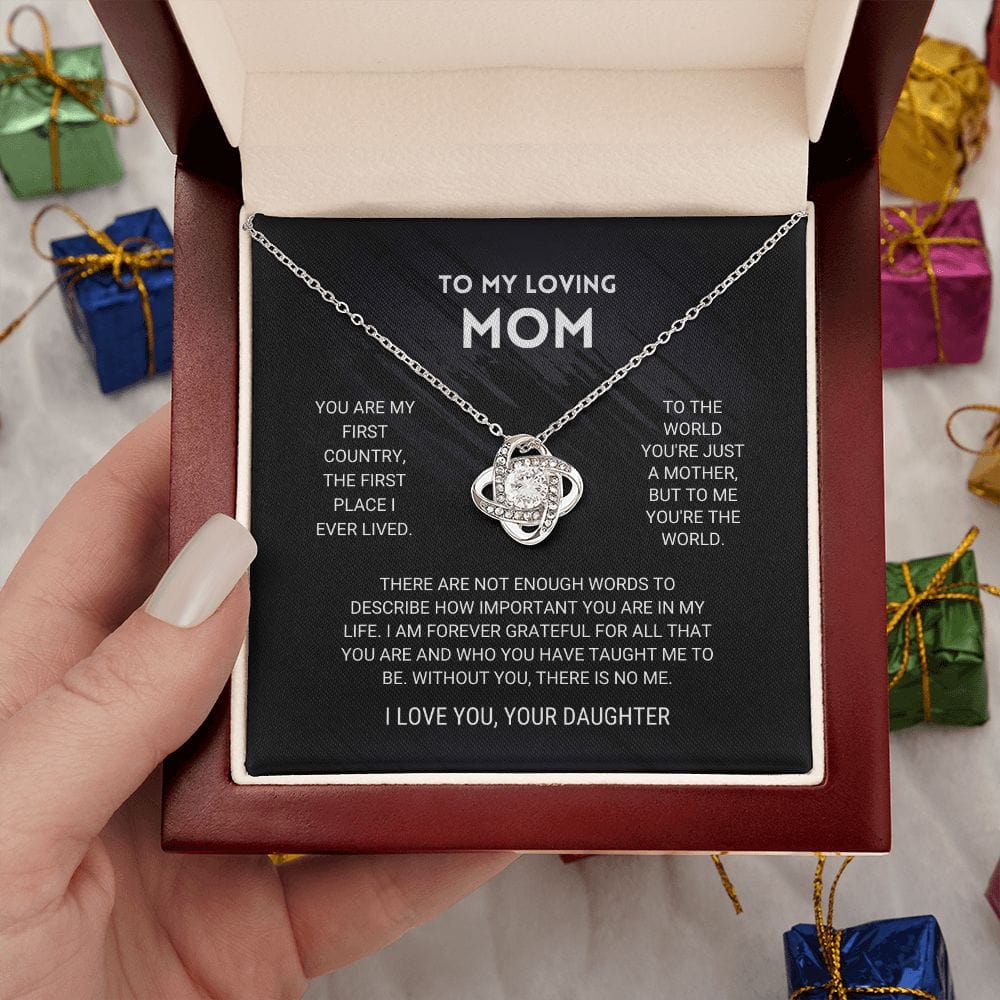 Mom - You're The World - Love Knot Necklace