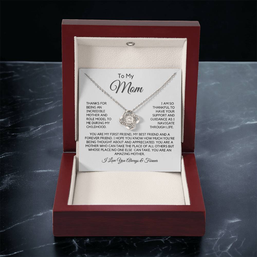Mom "Forever Friend" Love Knot Necklace
