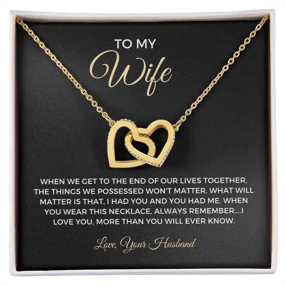 To My Wife - Interlocking Hearts Necklace