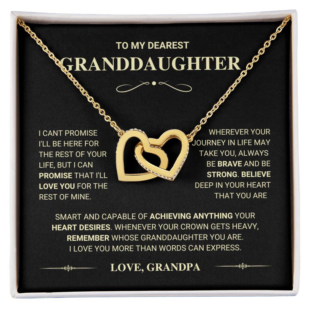 Granddaughter Gift "I Love You More" Interlocking Hearts Necklace From Grandpa