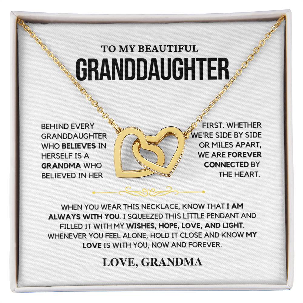 Granddaughter Gift "My Love Is With You" Interlocking Hearts Necklace From Grandma