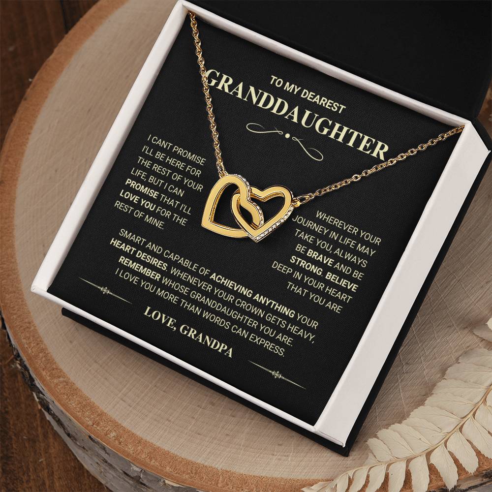 Granddaughter Gift "I Love You More" Interlocking Hearts Necklace From Grandpa