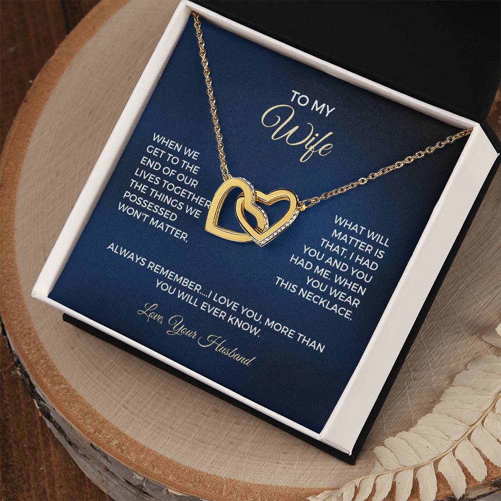 To My Wife - Interlocking Hearts Necklace