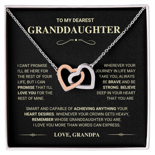 Granddaughter Gift "I Love You More" Interlocking Hearts Necklace From Grandpa