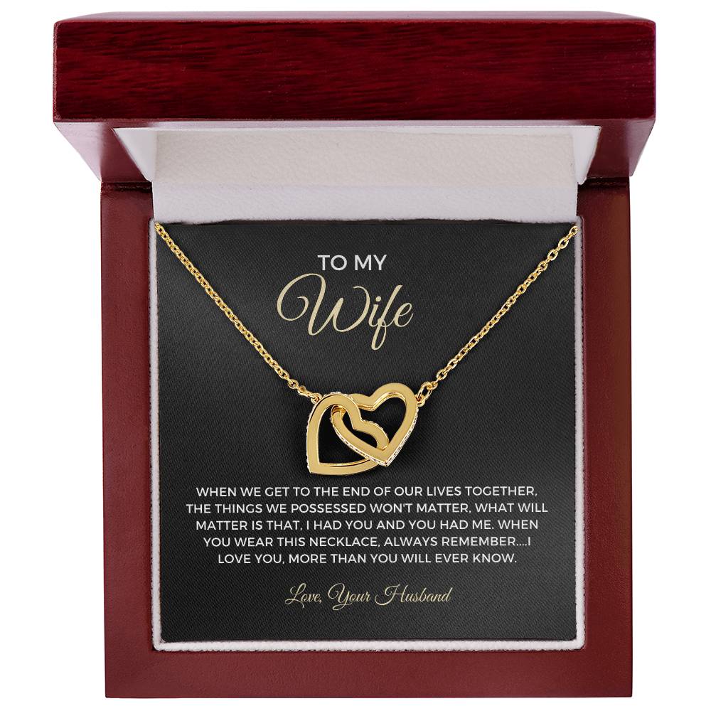 To My Wife - Interlocking Hearts Necklace