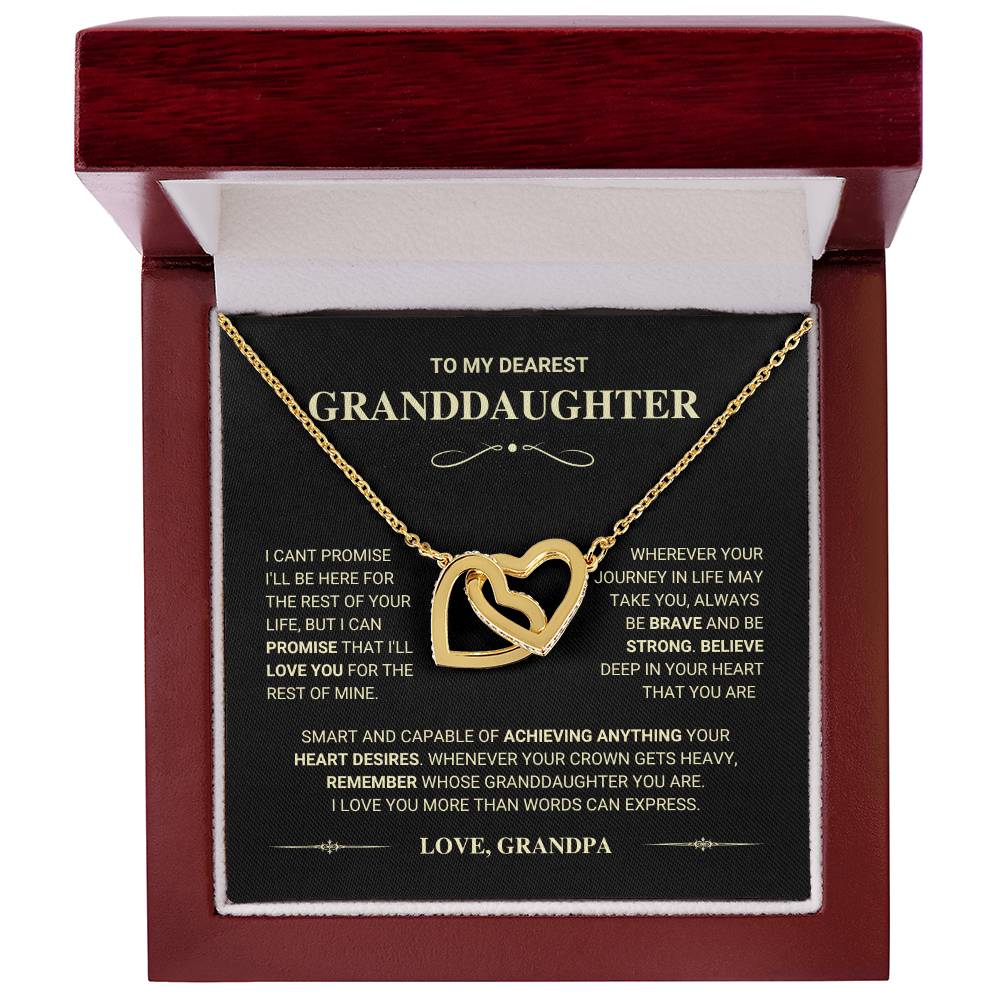 Granddaughter Gift "I Love You More" Interlocking Hearts Necklace From Grandpa