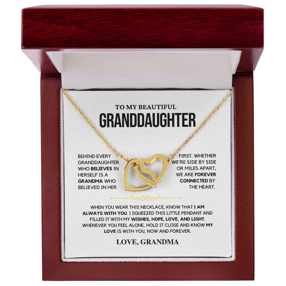 Granddaughter Gift "My Love Is With You" Interlocking Hearts Necklace From Grandma