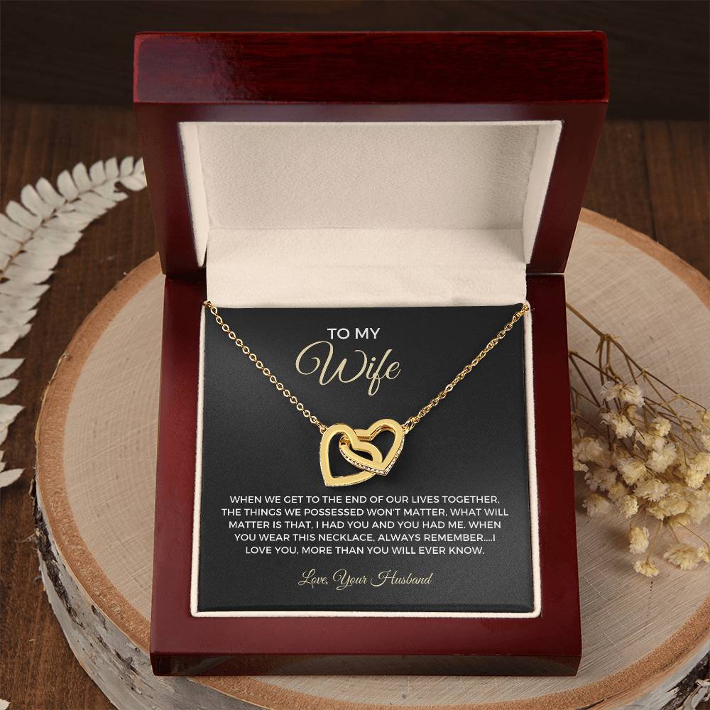 To My Wife - Interlocking Hearts Necklace