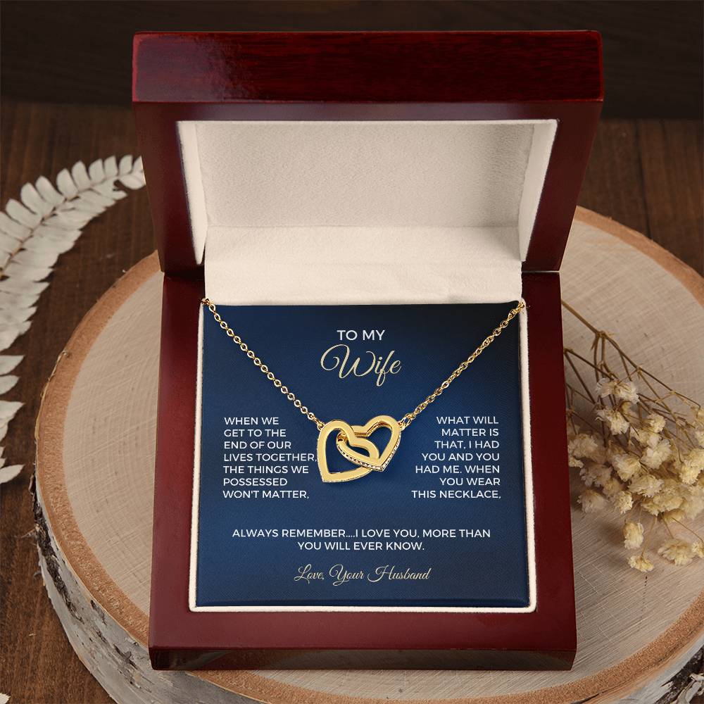 To My Wife - Interlocking Hearts Necklace