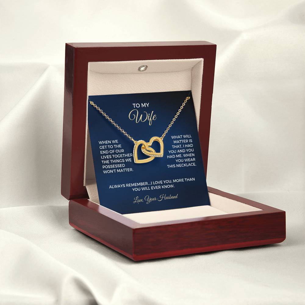 To My Wife - Interlocking Hearts Necklace