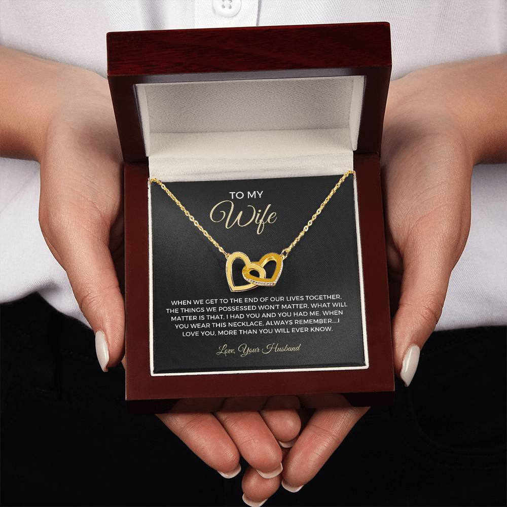 To My Wife - Interlocking Hearts Necklace