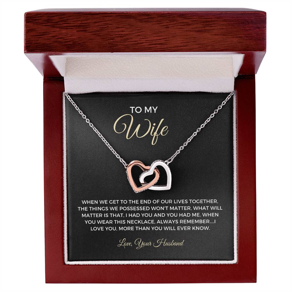 To My Wife - Interlocking Hearts Necklace