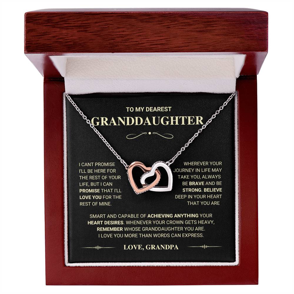 Granddaughter Gift "I Love You More" Interlocking Hearts Necklace From Grandpa