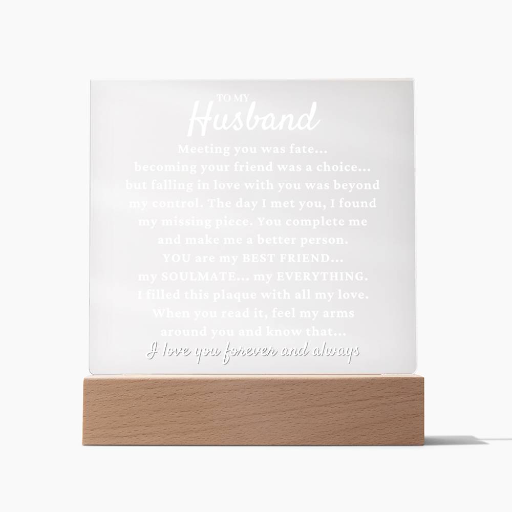 To My Husband "My Missing Piece" Acrylic Plaque