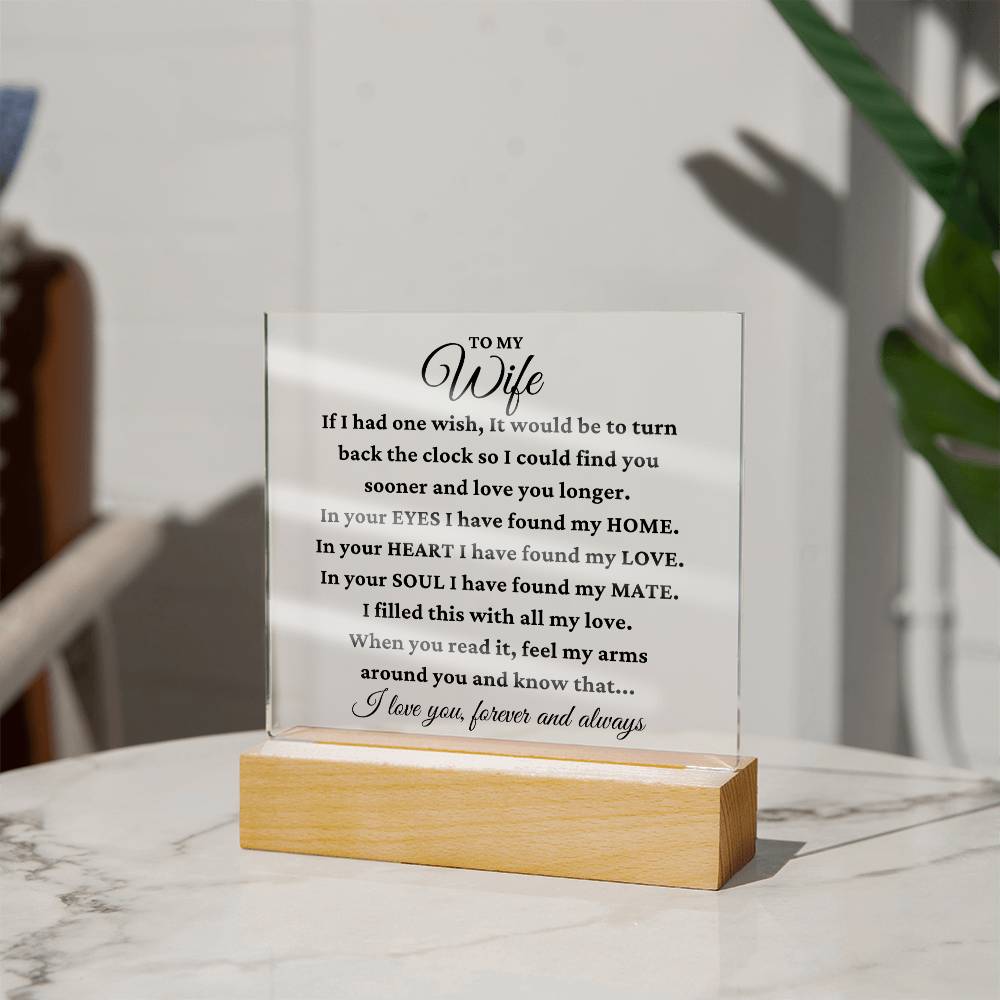 To My Wife "My Best Friend" Acrylic Plaque