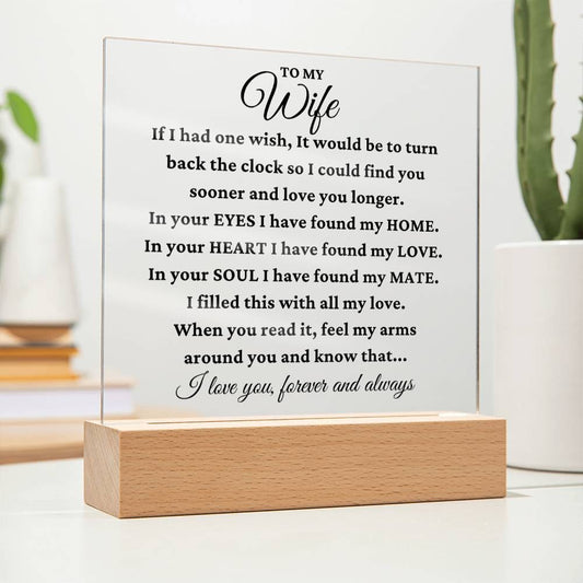 To My Wife "My Best Friend" Acrylic Plaque