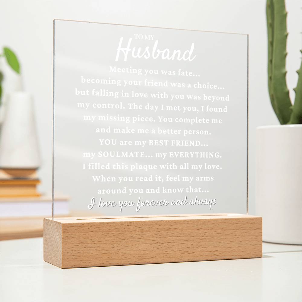 To My Husband "My Missing Piece" Acrylic Plaque