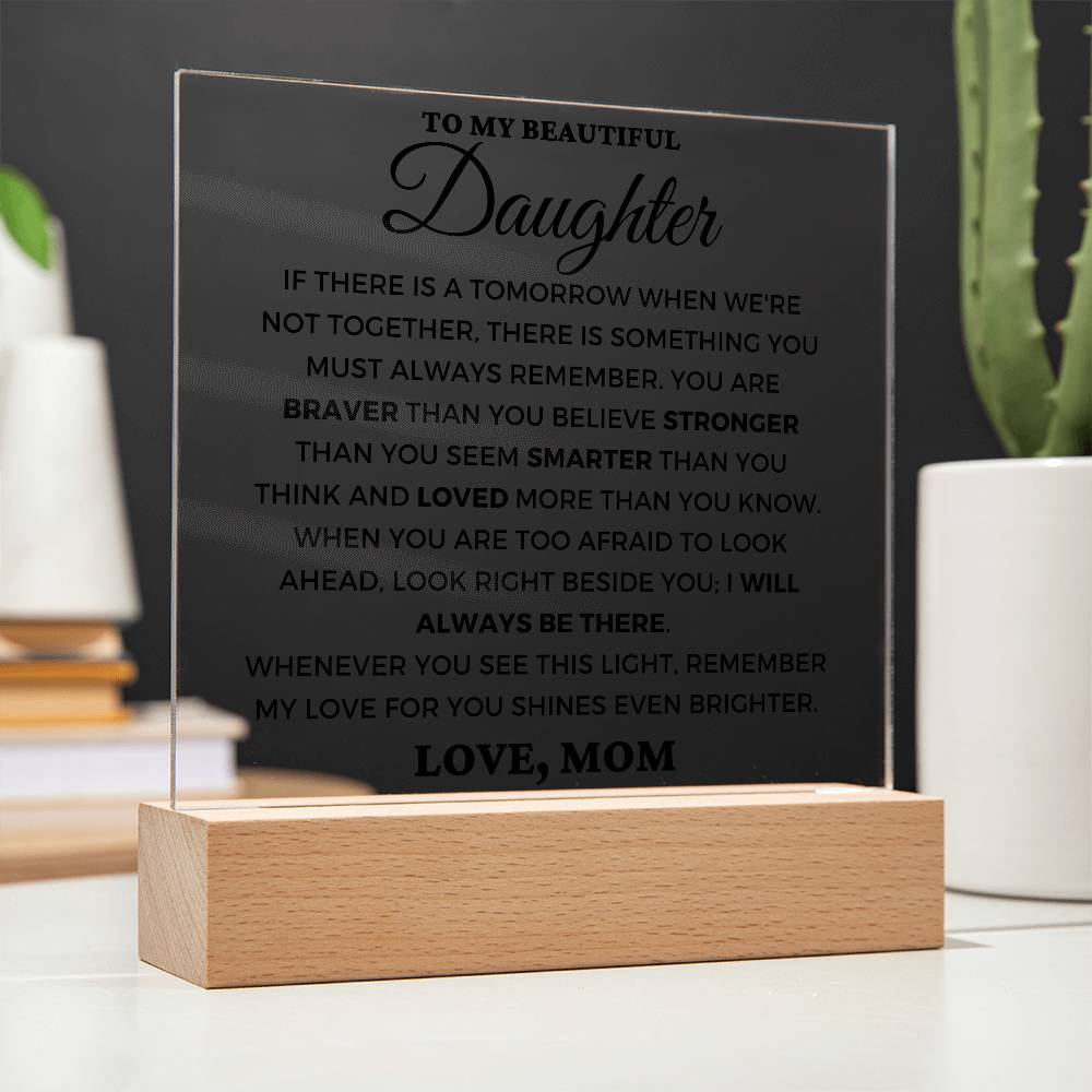 Daughter Gift "Always Remember" Lighted Plaque