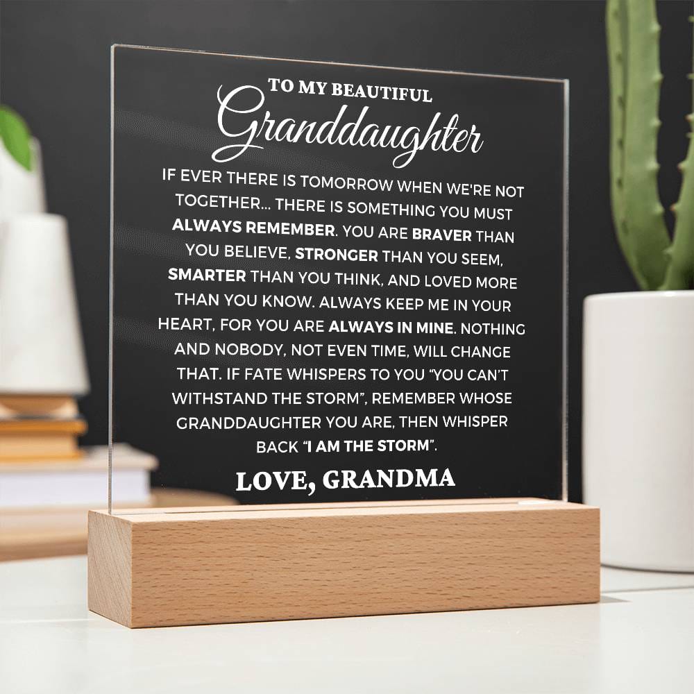 Granddaughter Gift "Always Remember" Lighted Plaque