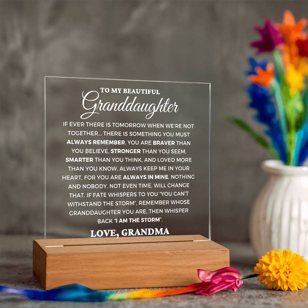 Granddaughter Gift "Always Remember" Lighted Plaque