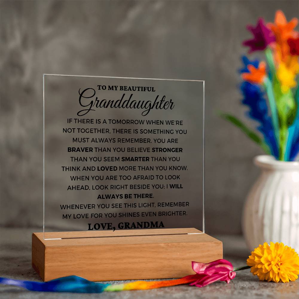 Granddaughter Gift "Always Remember" Lighted Plaque