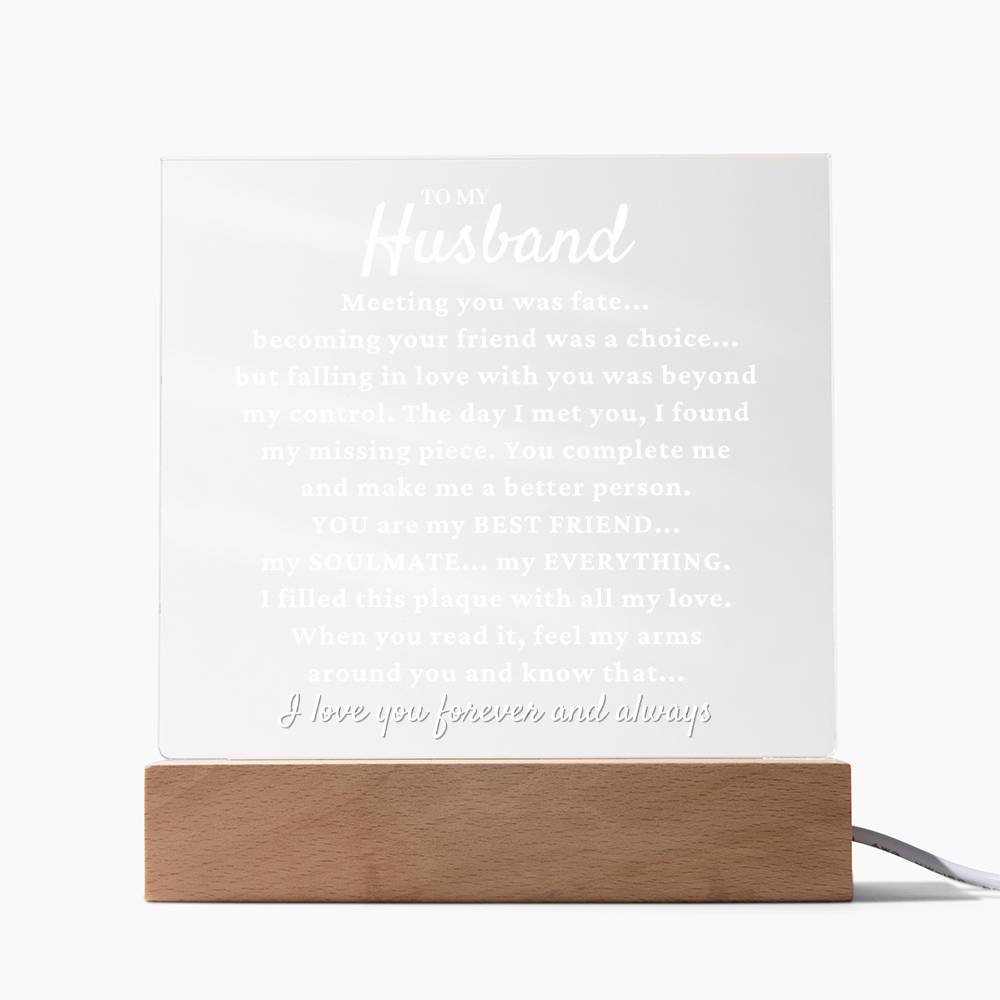 To My Husband "My Missing Piece" Acrylic Plaque