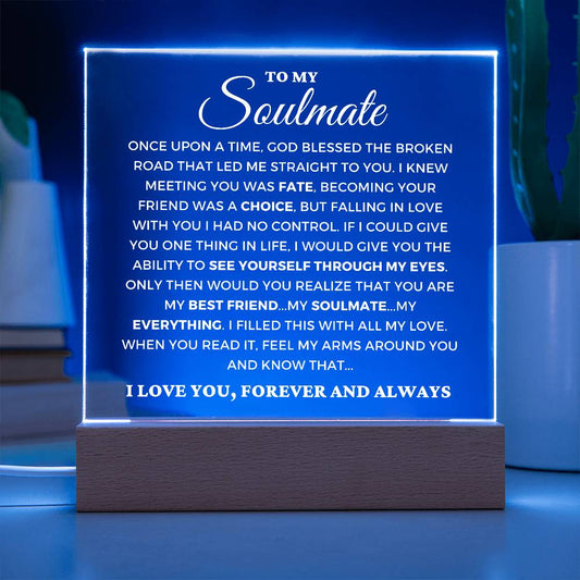 Soulmate Gift "My Everything" Lighted Plaque