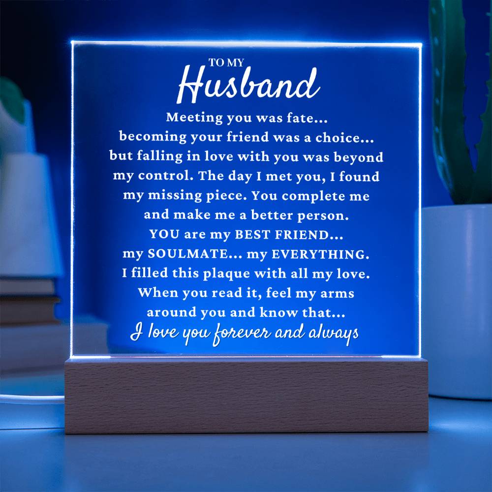 To My Husband "My Missing Piece" Acrylic Plaque